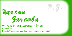 marton zaremba business card